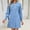 Light Blue, variant on XPMWRP Women Stand Collar Long Sleeve Pocket Denim Shirt Dress Button Front Casual Loose Mini Tunic Dress Dark Blue M