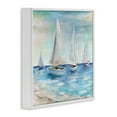 thumbnail image 4 of Stupell Industries Sailboats Floating Peacefully Daytime Beach Shoreline Painting Painting White Framed Art Print Wall Art, Design by Marilyn Dunlap, 4 of 5