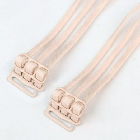 1pair Women Sexy Elastic Invisible Non-slip Three Rows Bra Strap Underwear Straps Shoulder Straps NUDE