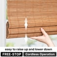 thumbnail image 3 of LazBlinds Cordless Blackout Bamboo Roman Shades, Room Darkening Blinds for Interior Windows, Thermal Insulated Roll Up Bamboo Blinds for Home & Patio, 24" W x 64" H, Papara Carbon, 3 of 7