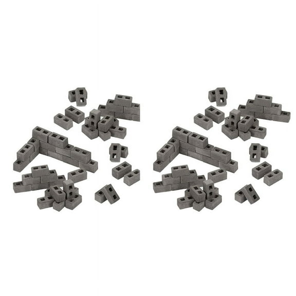 180 Packs Cinder Blocks 1/12 Scale Mini Bricks Concrete Miniature Bricks Tiny Landscaping Accessories