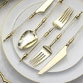 thumbnail image 4 of BalsaCircle 24 Gold Clear Disposable Plastic Cutlery Roman Column Handle Spoon Fork and Knife Set Party Decorations, 4 of 8