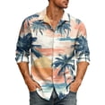 thumbnail image 4 of Fgvctg Hawaiian Button Down Shirt Men Tropical Printed Summer Beach Shirts Loose Button Down Long Sleeve Shirt Casual Fashion Vacation Clothes Green L, 4 of 4