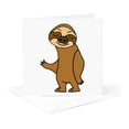 thumbnail image 5 of 3drose, Funny Cute Funky Hip Sloth Cartoon, 12 Greeting Cards with Envelopes, 5 of 7