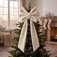thumbnail image 2 of Sahpxhe Thick Velvet Large Christmas Bow Decorations with 180cm Streamers for Xmas Tree Doorway Fireplace Holiday Decor, 2 of 7