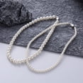 thumbnail image 4 of Pearl necklace, Korean spring collection, silver clasp, handmade.6MM, 4 of 4