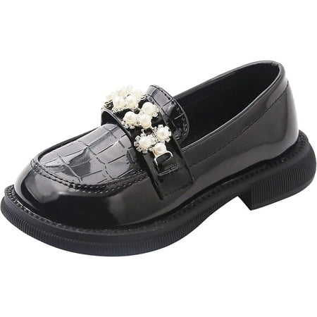 

QWZNDZGR Baby Girls Mary Jane Flats with Bownot Non Slip Flower Bridesmaids Heels Glitter Princess Shoes Crib Pre-Walkers