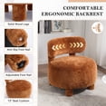 thumbnail image 5 of Timbernest Armless Accent Chair, Modern Sofa Side Chair with Curved Wingback and Solid Wood Legs, Decorative Chair for Living Room, Comfy Upholstered Makeup Chair for Bedroom, Khaki Fur, 5 of 8