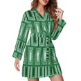 thumbnail image 1 of Mid-Century Print Pajama Robe V Neck Abstract Turquoise Retro Sleepwear Lady Long Sleeve Soft Pajamas Robes Spring Room Dresses, 1 of 5