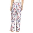 thumbnail image 3 of Naloa Lavender Flowers Print Women’s Ultra-Soft Comfy Pajama Lounge Pants with Pockets & Drawstring, 3 of 8