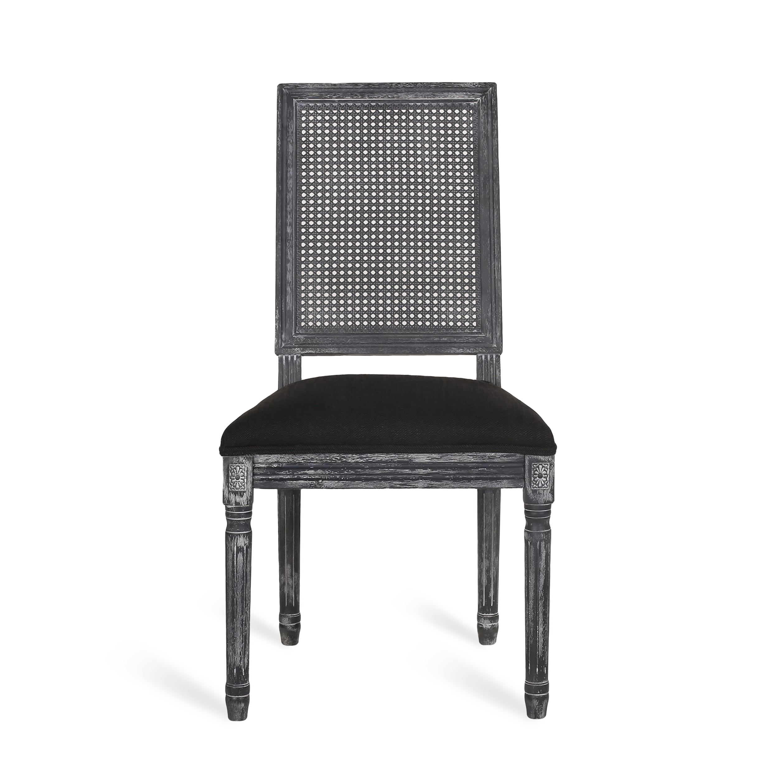 Noble House Beckstrom Indoor Wood Dining Chair, Set of 4, Black, Gray