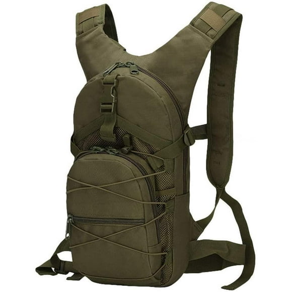 Military Bike Backpack 15L Camouflage Casual Waterproof Multi-Pocket Durable Tactical Sports Travel Trekking Hiking Backpack Small Bag Men Women Army Backpack Army Green