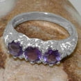 thumbnail image 5 of LBG British Made 14k White Gold Natural Amethyst Womens Anniversary Ring - 33 size options - Size 8.75, 5 of 7