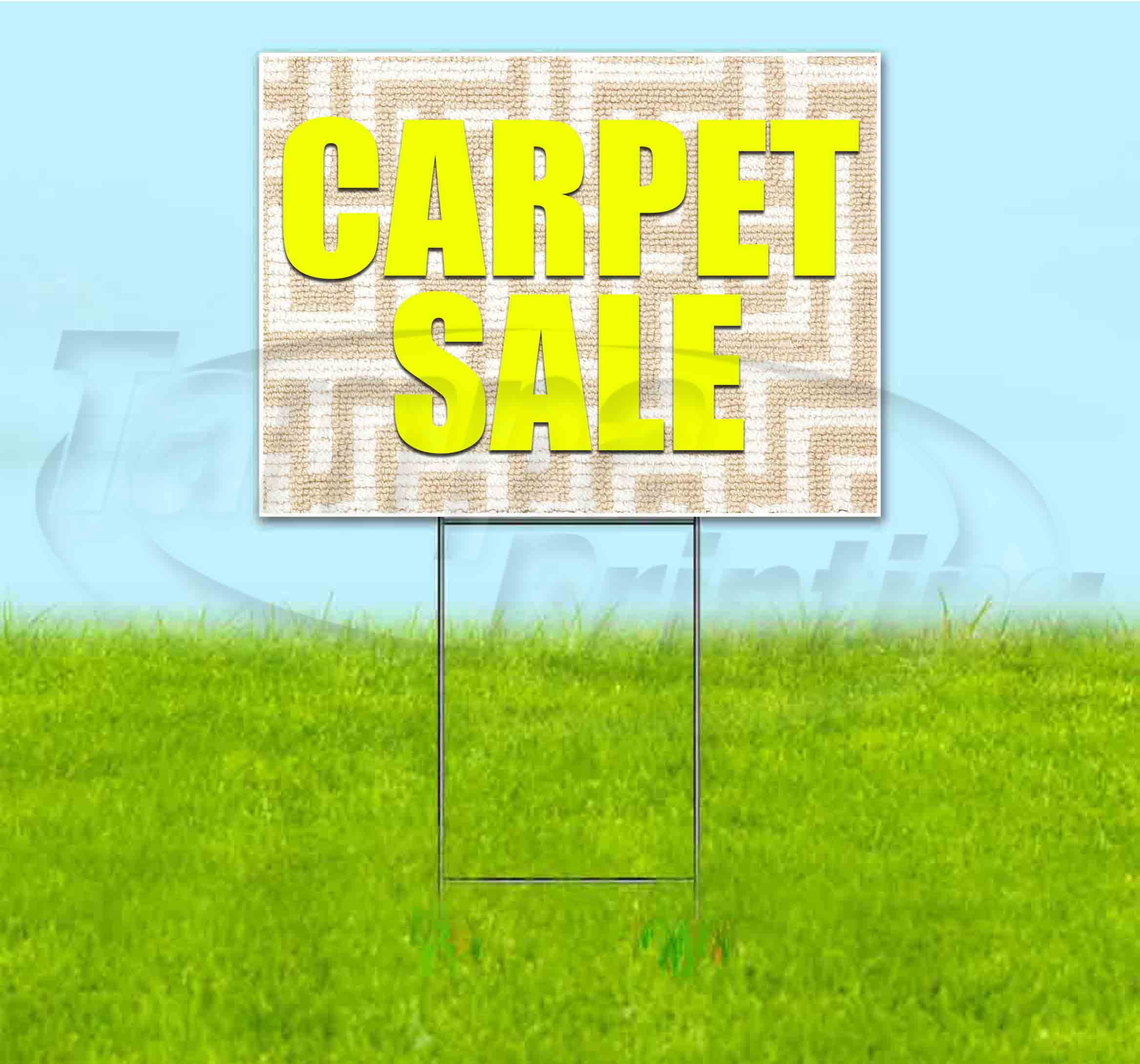 Carpet Sale (18" x 24") Yard Sign, Includes Metal Step Stake
