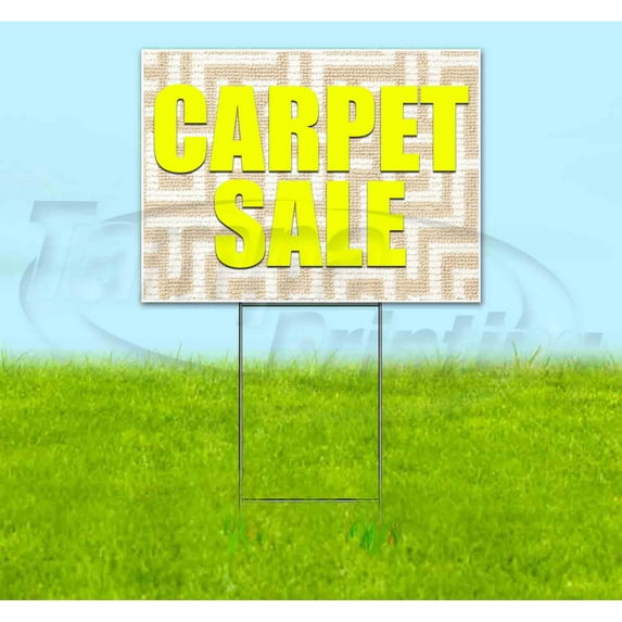 Carpet Sale (18" x 24") Yard Sign, Includes Metal Step Stake