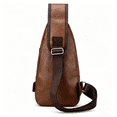 thumbnail image 5 of Tanyzvel Vintage PU Leather Sling Crossbody Backpack with USB Charging Port, Unisex Chest Bag for Men Women Travel Camping Hiking Holiday Gift, 5 of 5