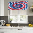 thumbnail image 5 of 2 Pack Valances for Windows, Blue Red Tie-dye Window Valances for Living Room/Bedroom/Bathroom, Vintage American Stars Abstract Art Light Filtering Kitchen Curtain Valance 54"W x18" L, 5 of 9