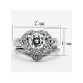 thumbnail image 2 of 2.75 Ct Round Cut Cz Halo Heart Stainless Steel Wedding Ring Set Women's Size 7, 2 of 5