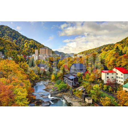 Hot Springs Resort Town of Jozankei, Japan in the Fall. Print Wall Art By