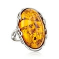 thumbnail image 3 of Ross-Simons Orange Amber Ring in Sterling Silver, Women's, Adult, 3 of 6