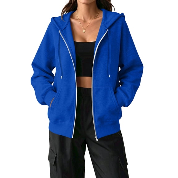 Womens Comfort Fit Zip Up Hoodie Casual Soft Travel Hoody Sweatshirts, XL