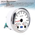 thumbnail image 5 of BIMZUC 3 in 1 85mm / 3.35 inches Marine Boat Tachometer Gauge DC 9-32V 8000RPM Voltmeter Fuel Level 7 Color LED Backlight, White Dial Silver Bezel, 5 of 9