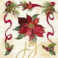 thumbnail image 2 of Loreth, Lanie 26x26 White Modern Wood Framed Museum Art Print Titled - Christmas Poinsettia Ribbon IV, 2 of 4