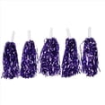 thumbnail image 2 of 72 Piezas Pompones de Porristas de Papel MetáLico Pompones de Animadora con Manejar de PláStico para Adultos NiñOs Porristas Fiesta PúRpura, 2 of 9