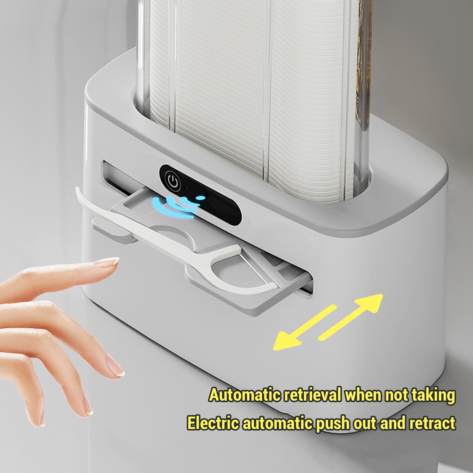 Nieyigj Automatic Floss Pick Dispenser Infrared Sensing Auto Electric Floss Holder with 100 Flossers