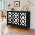 thumbnail image 3 of Spaco Sideboard Cabinet with 3 Mirror Doors and Storage, Modern Buffet Cabinet, Accent Storage Cabinet for Indoor as Living Room, Entryway, Black, 3 of 7
