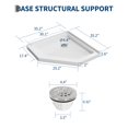 36x36 Neo-Angle Shower Pan, PVC Corner Base, Center Drain，White ...