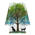 thumbnail image 3 of Tree & Cat Garden Art Loose Dress Evening Dress Summer Dresses for Women Luxury Dress Long Sleeved Dress, 3 of 4
