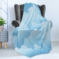 thumbnail image 4 of Cloud Soft Flannel Fleece Throw Blanket, Digital Design Consecutive Segments Lamellar Look of Cumulus Cloud Pattern, Cozy Plush for Indoor and Outdoor Use, 50" x 70", Blue and Pale Blue, by Ambesonne, 4 of 5