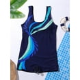 thumbnail image 5 of Miaeowve Women One Piece Swimsuit UPF 50+ Swimwear Swimming Jumpsuit Unitard Diving Bathing Suit Navy Blue 4XL/XL, 5 of 7