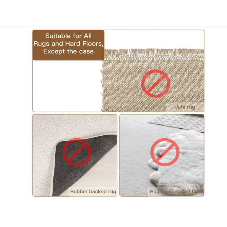 4Pcs Rug Gripper Non Slip Washable Carpet Tape 10*10CM Rug Pads