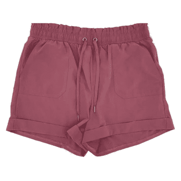 Danskin Women's High-Waisted Paperbag-Waist Shorts, Cosmic Clay, Large