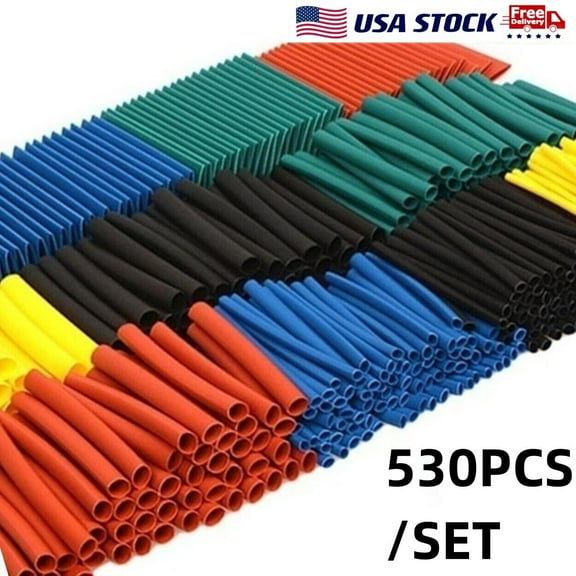 530X Multicolor Heat Shrink Tubing Electrical Wire Insulation Sleeve Kits 45mm