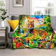 thumbnail image 1 of Flannel Blanket Animal Tiger Lion Printed Cover Blanket Character Travel Portable Blanket, 1 of 1
