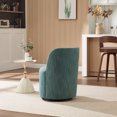 thumbnail image 5 of CQSXDA Upholstered Barrel Chair In Linen, Mid Century Swivel Accent Chair For Kitchen, Dining Room And Living Space, Dark Green, 5 of 11