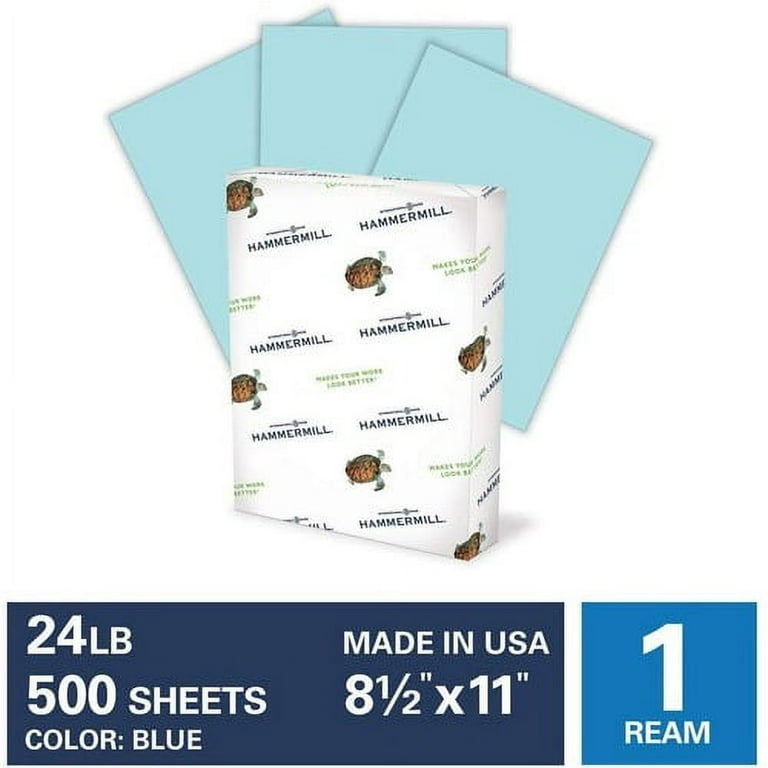 Hammermill Colored Paper, Blue Copy Paper, 20 lb, 8-1/2 x 11, 10 Reams,  5000 Sheets