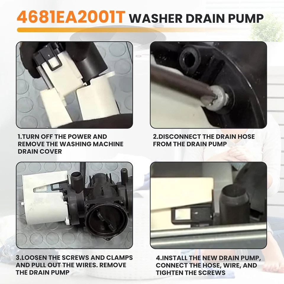 4681EA2001T Water Drain Pump for LG Washer Washing Machine PS3579318 AP5328388