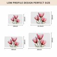 thumbnail image 5 of Pink Tulip Door Mat Indoor Outdoor, Modern Blossom Pastel White Floral Petal Non Slip Welcome Mat with Rubber Backing, Absorbent Fabric Front Door Mats Entryway Rug for Home Patio Entrance 24"x36", 5 of 9