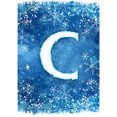 thumbnail image 2 of America Forever Winter Monogram Letter C Garden Flag Vertical Double Sided 12.5 x 18 inches Snowy Winter Holiday Seasonal Flags for Outdoor, Yard, Porch Decoration, Blue Background, Snowflake Flag, 2 of 8