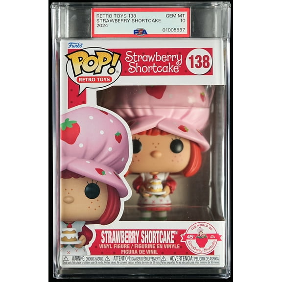 Strawberry Shortcake, PSA Graded 10 GEM MINT, Strawberry Shortcake Collectible Vinyl Figure #138, Fully Encapsulated Bundle with Compatible Funko Pop! PSA Hard Protector Case