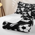 thumbnail image 4 of Erosebridal Kids Football Shoes Quilt King,Cartoon Soccer Pattern King Coverlet Set For Kids,3pcs, 4 of 7