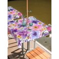 thumbnail image 2 of Outdoor Tablecloth with Umbrella Hole for Patio/Picnic/Party/Camping, Farmhouse Flowers Waterproof Table Cloth Square Cover Washable, Spring Watercolor Purple Pink Floral (60"x 60"), 2 of 8