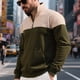 thumbnail image 1 of pstuiky camisas de manga larga para hombre, Sudadera con capucha informal de manga larga con cuello alto y bolsillo y media cremallera para hombre top de hombre xxxl, 1 of 9