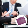 thumbnail image 4 of Inteprter 10 piezas de portatarjetas de identificación, suministros de oficina de negocios, funda protectora informal de colores, funda para tarjetas de Carpetas de archivos Horizontal/Morado, 4 of 6