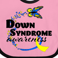 thumbnail image 4 of Inktastic Down Syndrome Awareness with Butterfly and Ribbon Boys or Girls Baby Bib, 4 of 4