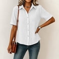 thumbnail image 5 of XuJwPNcy Button Down Shirts for Women Short Sleeve Thin Fashion Tops Loose Collar T Shirts Summer Casual Breathable Clothes, 5 of 6
